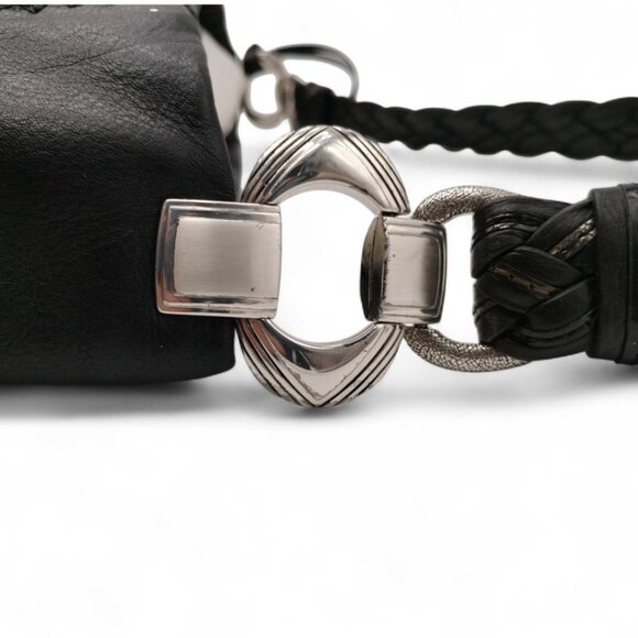 Brighton Anjulina Anju Black Beaded Soft Leather Bucket Shoulder Bag F147953 - Picture 8 of 16